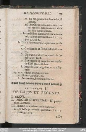 Articulus II. De Lapsu Et Peccato.