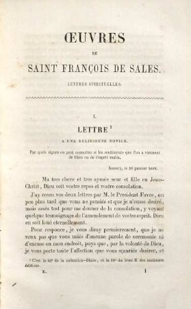 Oeuvres complètes de Saint François de Sales, évêque et prince de Genève : publiées d'après les manuscrits et les éditions les plus correctes avec un grand nombre de pièces inédites, 10. Lettres spirituelles