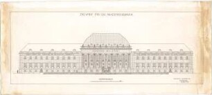 Billing, Hermann; Karlsruhe (Baden-Württemberg); Akademiegebäude - Vorderfassade (Ansicht)