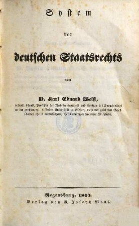 System des deutschen Staatsrechts