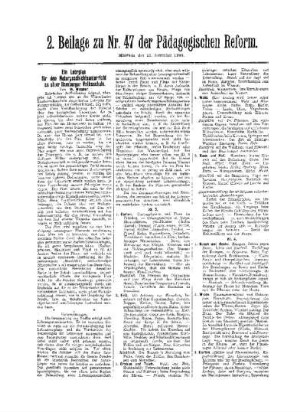 Ein Lehrplan für den Naturgeschichtsunterricht an einer Hamburger Volksschule : 2. Beilage zu Nr. 47 der Pädagogischen Reform