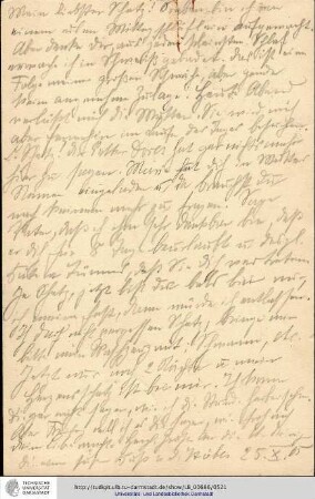 Postkarte vom 25.10.1905