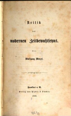 Kritik des modernen Zeitbewußtseyns