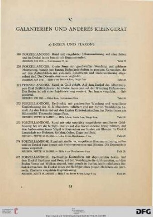 V. Galanterien und Anderes Kleingerät (Nr. 269-588)