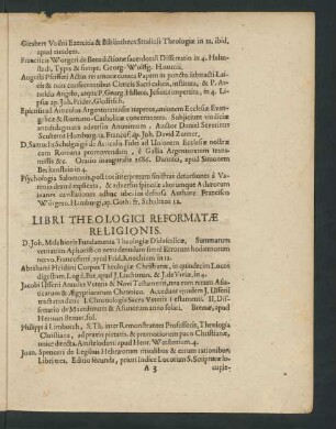 Libri Theologici Reformatae Religionis.