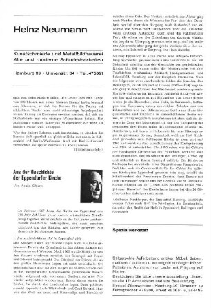 Aus der Geschichte der Eppendorfer Kirche