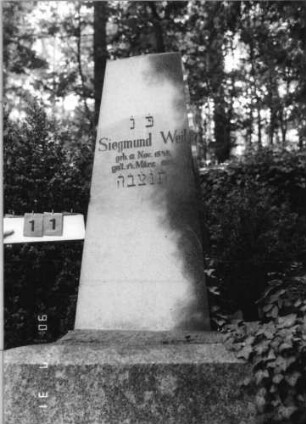 Grabstein 11 (Index: 99790732) Maße HxBxT: 134x44x28 cm Besonderheit: Doppelgrab, zweite Seite nicht belegt -> siehe freie Kommentierung: Grabstein 11