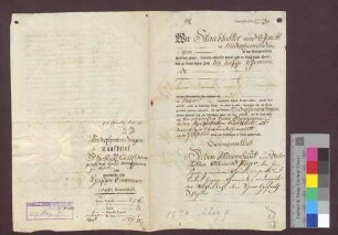 Die Gemeinde Nieder-Emmendingen verkauft dem Markgrafen zu Baden 7 Mannshauet und 6 Ruten Allmendplatz zu Nieder-Emmendingen um 267 Gulden 30 Kreuzer.