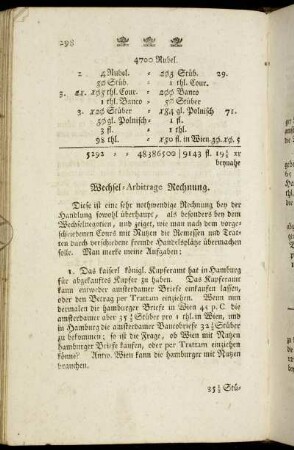 Wechsel-Arbitrage Rechnung. - Gewinn- und Verlustrechnung.