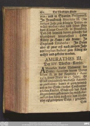 Amurathes III. Der XIV. Türcken-Kayser.