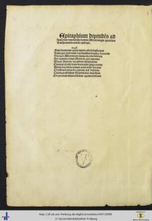 Epitaphium dependens ad sepulcrum venerabilus domini Alberti magni quondam Ratisponensis ecclesie episcopi.