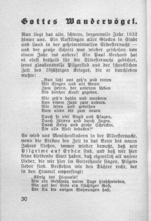 Gottes Wandervögel