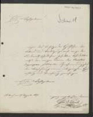 Brief von Ferdinand Joseph Schmidt an Unbekannt