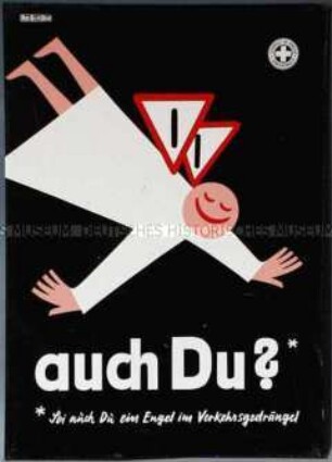 Hinweisschild der Verkehrswacht des Deutschen Roten Kreuzes