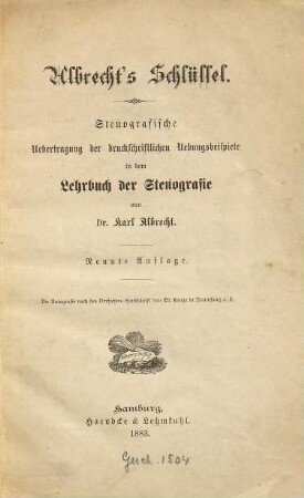 Lehrbuch der Gabelsbergerschen Stenographie für Schul-, Privat- u. Selbst-Unterricht, 2