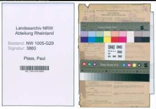 Entnazifizierung Paul Plass , geb. 16.11.1894 (Bahnsekretaer)