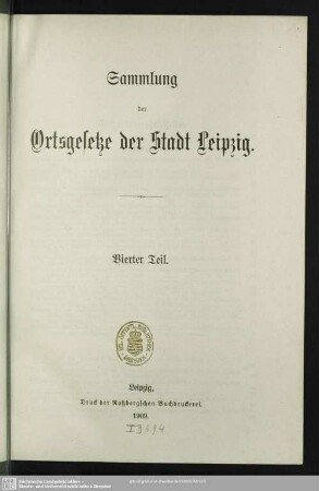 4: Sammlung der Ortsgesetze der Stadt Leipzig