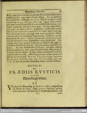 Sectio IV, De Praediis Rusticis Vulgo Meyerdings-Güther