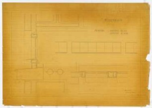 Warenhaus: Fensterschnitt M 1:1, Fensteransicht M 1:20