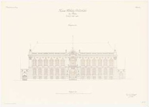 Kaiser-Wilhelm-Bibliothek, Posen: Aufriss Hauptansicht 1:100