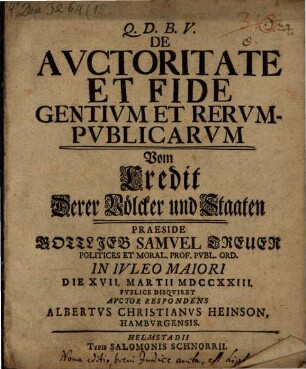 De auctoritate et fide gentium et rerumpublicarum