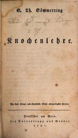 S. Th. Sömmering Knochenlehre