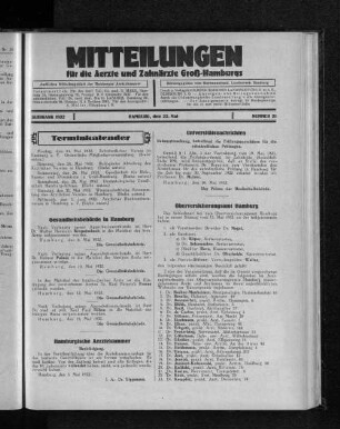 Jahrgang 1932, Hamburg, den 22. Mai, Nummer 21