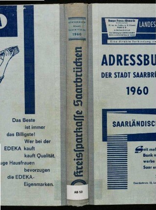 1960, Adressbuch der Stadt Saarbrücken