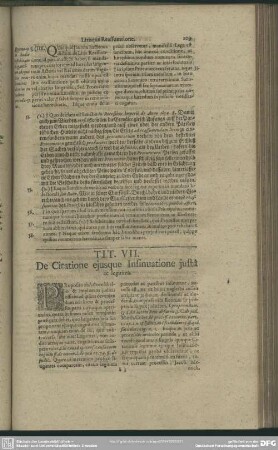 Tit. VII. De Citatione ejusque Insinuatione justâ ac legitimâ