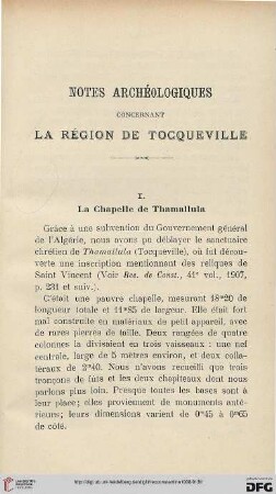 Sér. 4: Notes archéologiques concernant la région de Tocqueville