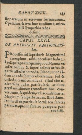 Caput XXVII. De Ariduris Particularibus.
