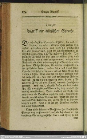 Kurzer Begriff der chilesischen Sprache
