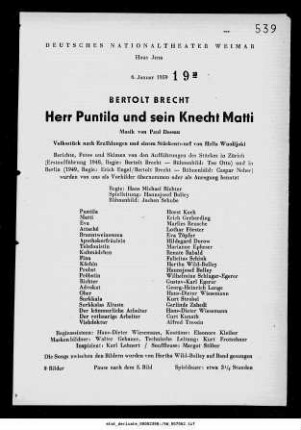 Herr Puntila und sein Knecht Matti