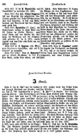Zum dritten Bande