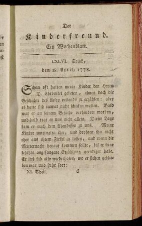 CXLVI. Stück, den 18. April, 1778