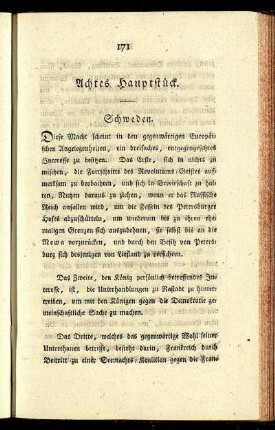 Achtes Hauptstück. Schweden.