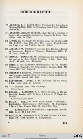 Bibliographie (Nr. 530-789)