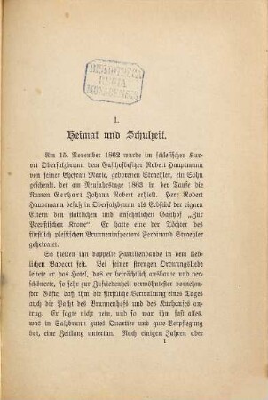 Gerhart Hauptmann : sein Lebensgang und seine Dichtung
