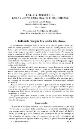 [IX. Terapia Chirurgica delle malattie dello Stomaco e dell´intestino...]
