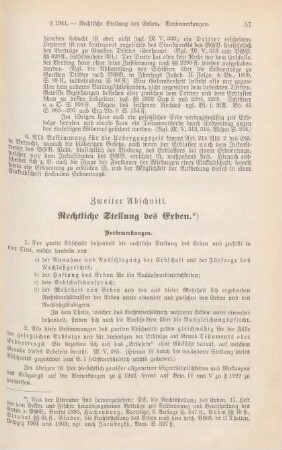 Zweiter Abschnitt. Rechtliche Stellung des Erben