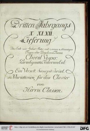 Dritten Jahrgangs X. XI. XII. Lieferung