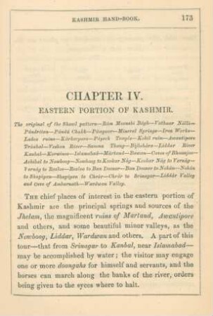 Chapter IV. Eastern portion of Kashmir