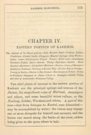 Chapter IV. Eastern portion of Kashmir