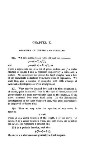 Chapter X. Geometry of Curves and Surfaces.