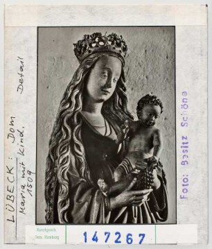 Lübeck, Dom: Maria mit Kind, Detail