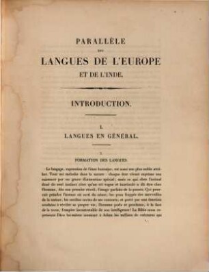 Parallèle des langues de l'Europe et de l'Inde : ... avec un essai de transcription générale