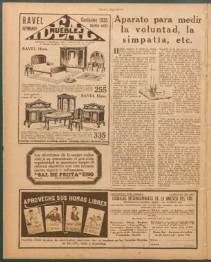 Aparato para medir la voluntad, la simpatía, etc.