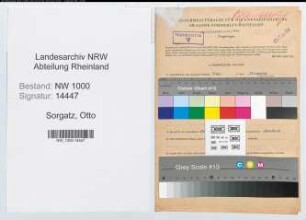 Entnazifizierung Otto Sorgatz, geb. 08.12.1895 (Postangest.)