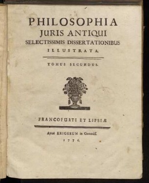Tomus 2: Philosophia iuris antiqui