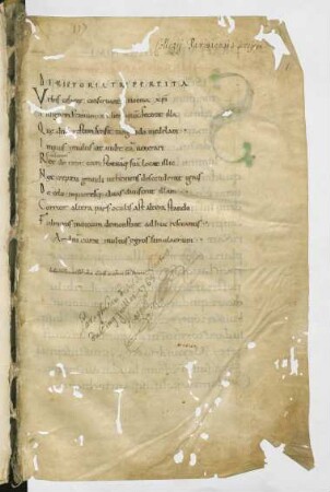 De historia tripartita (Auszug über das von Kaiser Julianus gestürzte Christusbild, in Hexametern, Nachtrag)